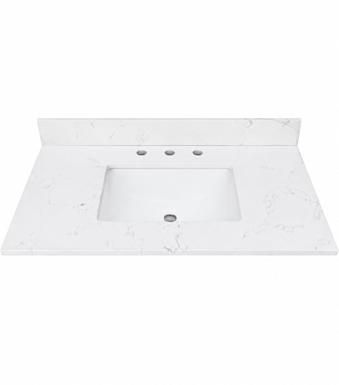 Home Decorators Collection 37 in W x 22 in D Engineered Stone Composite White Rectangular Single Sink Vanity Top in Pulsar