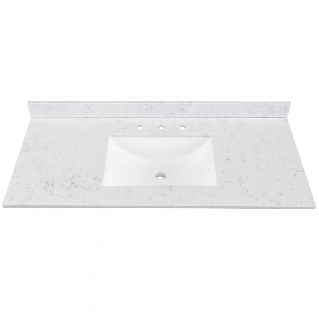 Home Decorators Collection 49 in. W x 22 in. D Engineered Stone Composite White Rectangular Single Sink Vanity Top in Pulsar