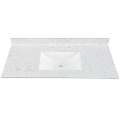 Home Decorators Collection 49 in. W x 22 in. D Engineered Stone Composite White Rectangular Single Sink Vanity Top in Pulsar