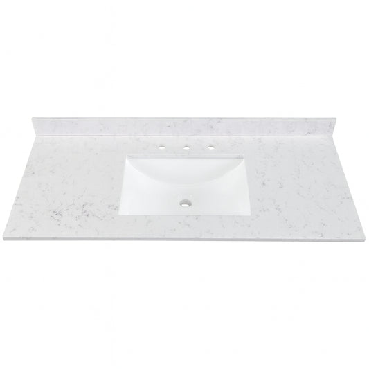 Home Decorators Collection 49 in. W x 22 in. D Engineered Stone Composite White Rectangular Single Sink Vanity Top in Pulsar