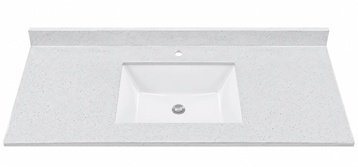 Home Decorators Collection 49 in W x 22 in D Engineered Stone Composite White Rectangular Single Sink Vanity Top in Pulsar SE49R PR