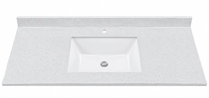 Home Decorators Collection 49 in W x 22 in D Engineered Stone Composite White Rectangular Single Sink Vanity Top in Pulsar SE49R PR