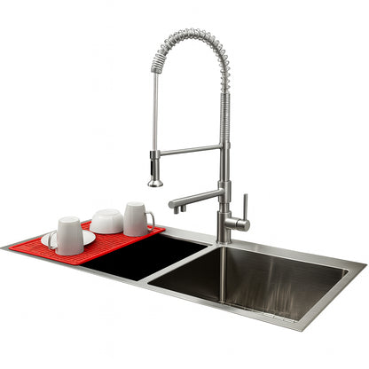 Kingsman Hardware Undermount 18-Gauge Stainless Steel 30 in. x 18-1/8 in. x 10 in. Deep Single Bowl Kitchen Sink Brushed Finish Combo