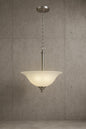 Alsy 2-Light Brushed Nickel Inverted Pendant with Etched Glass Shade