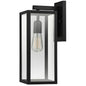Hampton Bay Hurley 16 in 1 Light Modern Black Hardwired Outdoor Wall Light Lantern Sconce with Clear Glass Shade