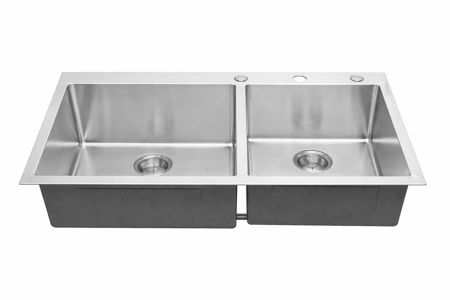 eModernDecor Drop in Top Mount 16 Gauge Stainless Steel 42 7 8 in x 21 1 2 in x 10 in 60 40 Offset Double Bowl Kitchen Sink