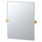 Gatco Elevate 27 5 in W x 32 in H Frameless Rectangular Beveled Edge Bathroom Vanity Mirror in Brushed Brass 4069S