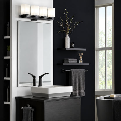 Gatco Elevate 27 5 in W x 32 in H Frameless Rectangular Beveled Edge Bathroom Vanity Mirror in Brushed Brass 4069S