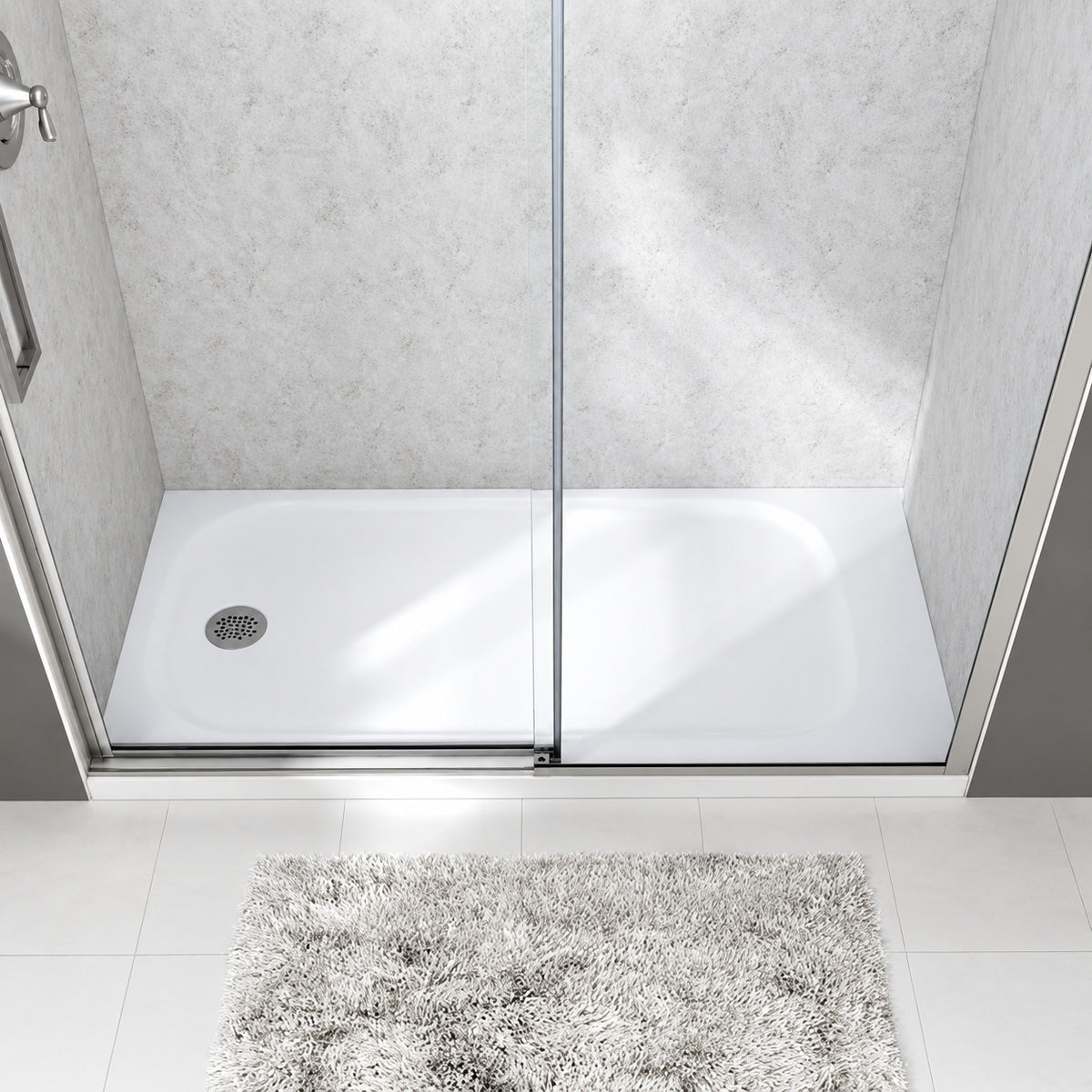 American Standard Passage 60 in L x 32 in W Alcove Shower Pan Base with Left Drain in White