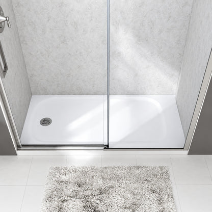 American Standard Passage 60 in L x 32 in W Alcove Shower Pan Base with Left Drain in White