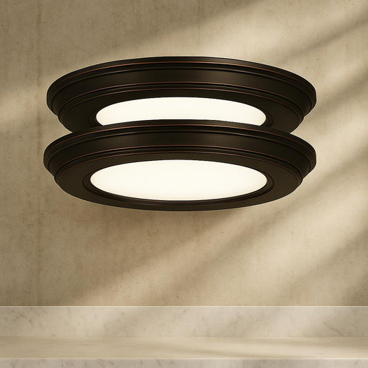 Commercial Electric 13 in Oil Rubbed Bronze Color Changing LED Ceiling Flush Mount 2 Pack JJU3011L 2 ORB/305607241 6940500318875 Commercial Electric