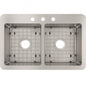 Elkay Avenue 33 in Drop In Undermount Double Bowl 18 Gauge Stainless Steel Kitchen Sink w Accessories