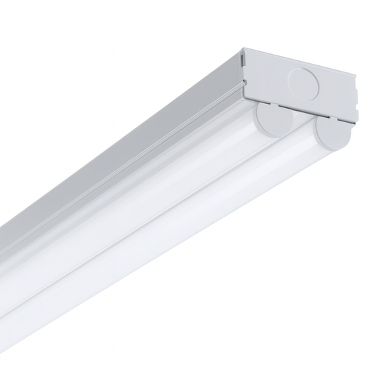 Metalux 8 ft 2 Light Linear White Integrated LED Garage Strip Light with 8913 Lumens 4000K