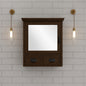 Home Decorators Collection Artisan 23 5 in W x 22 75 in H Rectangular Wood Framed Wall Bathroom Vanity Mirror in Dark Oak