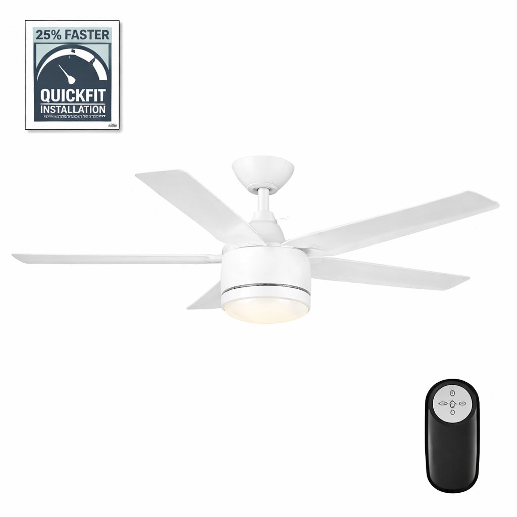 Home Decorators Collection Merwry 48 In Integrated Led Indoor White Ceiling Fan With Light Kit And Remote Control Sw1422 48In Wh