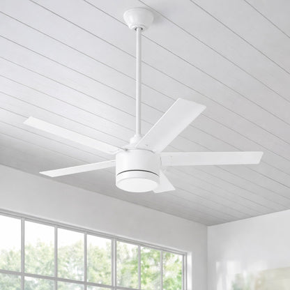 Home Decorators Collection Merwry 48 In Integrated Led Indoor White Ceiling Fan With Light Kit And Remote Control Sw1422 48In Wh