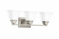 Progress Lighting Clifton Heights Collection 3 Light Brushed Nickel Etched Glass Craftsman Bath Vanity Light