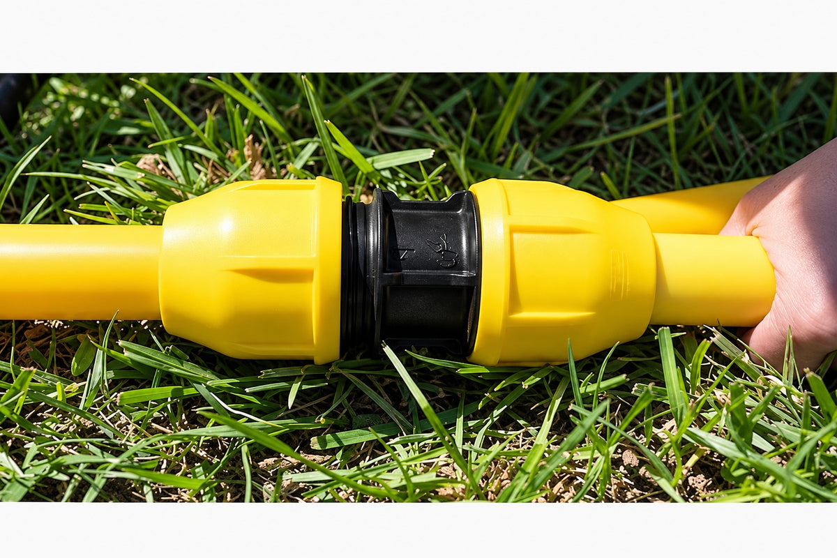 HOME FLEX 2 in IPS DR 11 Underground Yellow Poly Gas Pipe Coupler 250161