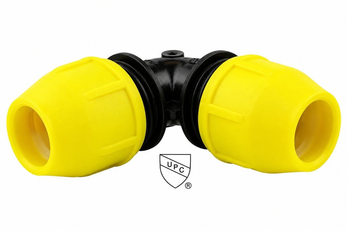 HOME FLEX 2 in IPS DR 11 Underground Yellow Poly Gas Pipe 90 Degree Elbow 250154
