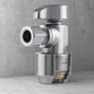 Max 1/2 in. Push-to-Connect x 3/8 in. OD Compression Chrome-Plated Brass Quarter-Turn Angle Stop Valve (4-Pack)