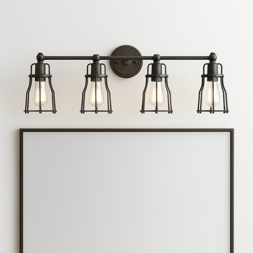 JONATHAN Y Florence 29 5 in 4 Light Metal Oil Rubbed Bronze Vanity Light JYL7422A/306824209 819727025445 JONATHAN Y