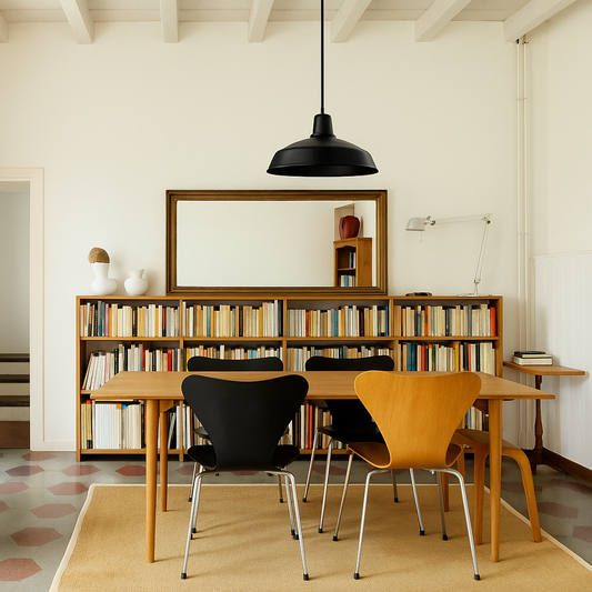 Globe Electric 1-Light Matte Black Barn Light Pendant