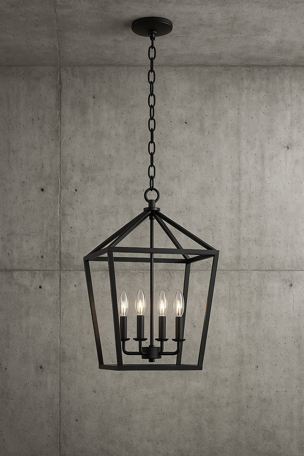 Home Decorators Collection Weyburn 4-Light Bronze Farmhouse Chandelier Light Fixture with Caged Metal Shade