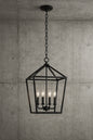 Home Decorators Collection Weyburn 4-Light Bronze Farmhouse Chandelier Light Fixture with Caged Metal Shade