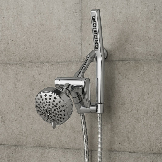 12-spray 5 in. High PressureDual Shower Head and Handheld Shower Head in Chrome