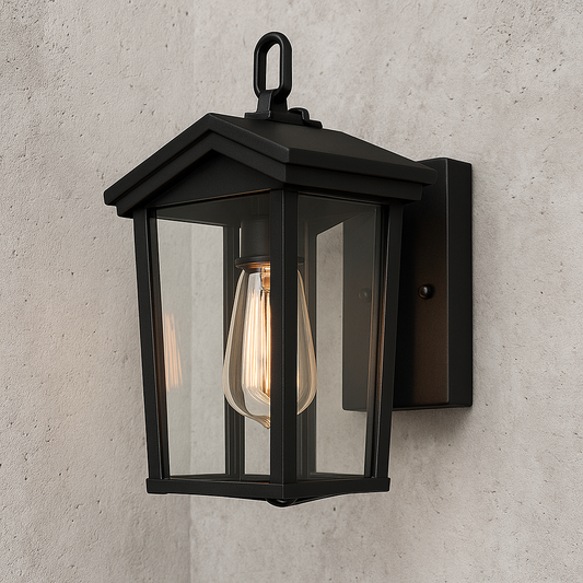LNC 1 Light Outdoor Lantern Sconce Wall Light with Clear Glass for Patio or Porch A03278S/307622974 811159032091 LNC