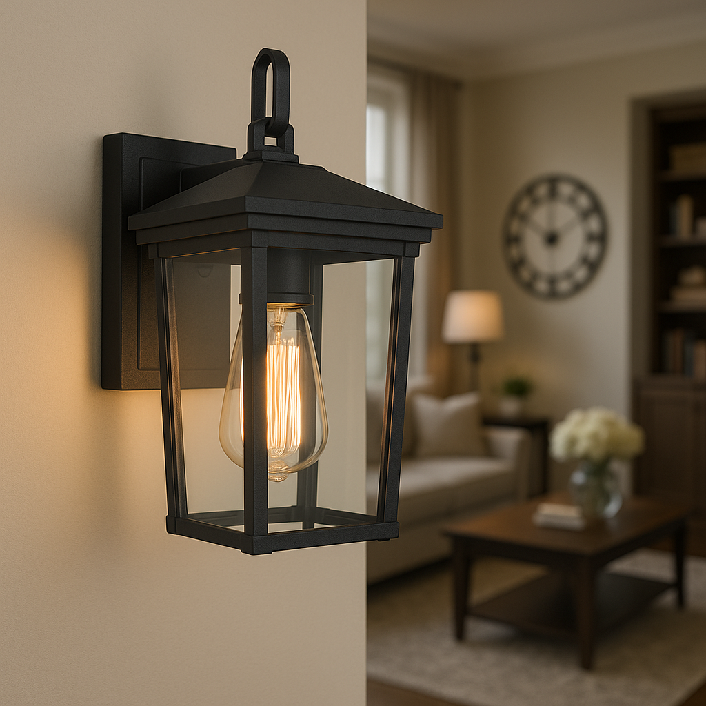 LNC 1 Light Outdoor Lantern Sconce Wall Light with Clear Glass for Patio or Porch A03278S/307622974 811159032091 LNC