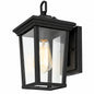 LNC Modern Coastal Matte Black Outdoor Sconce 1 Light Wall Mount Lantern with Clear Glass for Patio Porch Entry A03278S