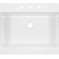 SINKOLOGY Josephine 34 in 3 Hole Quick Fit Farmhouse Apron Front Drop In Single Bowl Crisp White Fireclay Kitchen Sink SK450 34FC