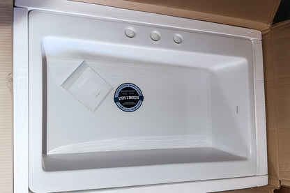 SINKOLOGY Josephine 34 in 3 Hole Quick Fit Farmhouse Apron Front Drop In Single Bowl Crisp White Fireclay Kitchen Sink SK450 34FC
