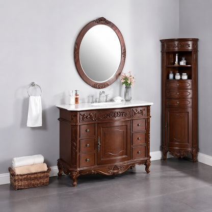 Home Decorators Collection Winslow 22 in W x 14 in D x 68 in H Brown Freestanding Linen Cabinet