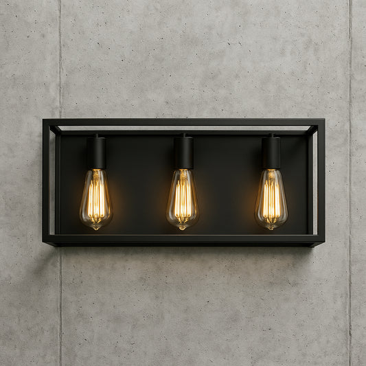 Home Decorators Collection Rollins 22 in 3 Light Black Vanity Light 35270 HB/308052282 773546292771 Home Decorators Collection