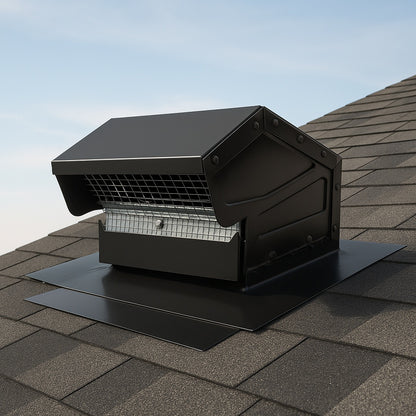 4 in. Goose Neck Vent Roof Cap in Black