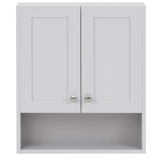 Glacier Bay Lancaster 21 in. W x 8 in. D x 26 in. H Surface-Mount Shaker Bathroom Storage Wall Cabinet in Pearl Gray