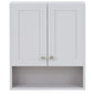 Glacier Bay Lancaster 21 in. W x 8 in. D x 26 in. H Surface-Mount Shaker Bathroom Storage Wall Cabinet in Pearl Gray