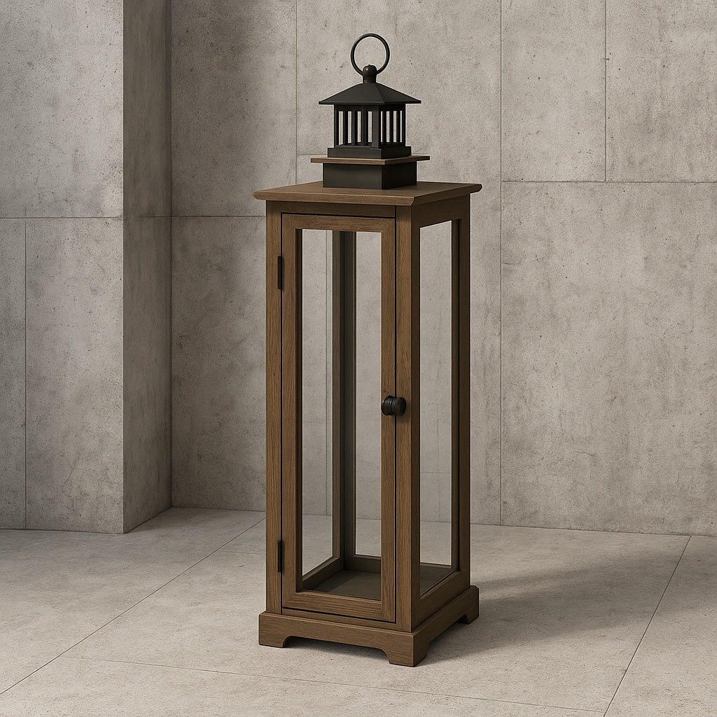 Hampton Bay 21.7 in. Small Outdoor Patio Bamboo Lantern