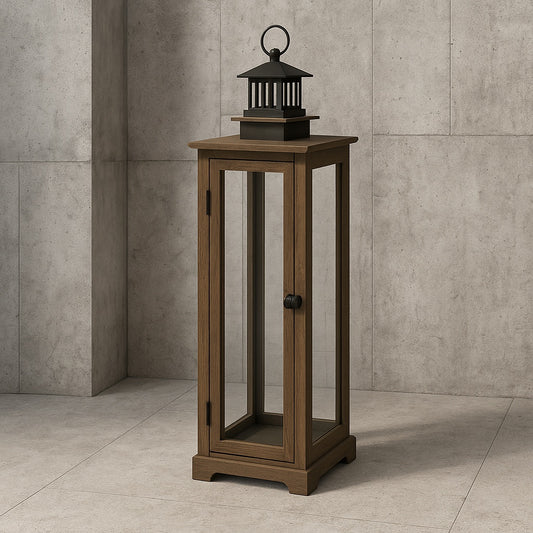 Hampton Bay 21.7 in. Small Outdoor Patio Bamboo Lantern