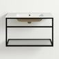 Swiss Madison Pierre 36 in. Single, Metal Frame, Open Shelf, Bathroom Vanity in Black, Vanity Top in White with White Basin