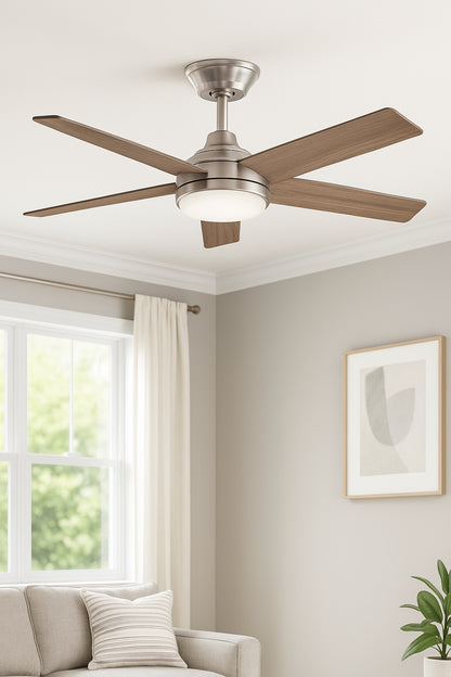 Home Decorators Collection Ashby Park 52 in. White Color Changing Integrated LED Brushed Nickel Ceiling Fan with Light Kit and Remote Control