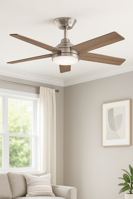 Home Decorators Collection Ashby Park 52 in. White Color Changing Integrated LED Brushed Nickel Ceiling Fan with Light Kit and Remote Control