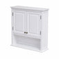 Alaterre Furniture Dorset 27 in W Wall Mounted Bath Storage Cabinet with 2 Doors and Open Shelf in White
