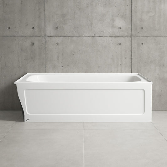 Mauicast 60 in. x 30 in. Rectangular Alcove Soaking Bathtub with Left Drain in White