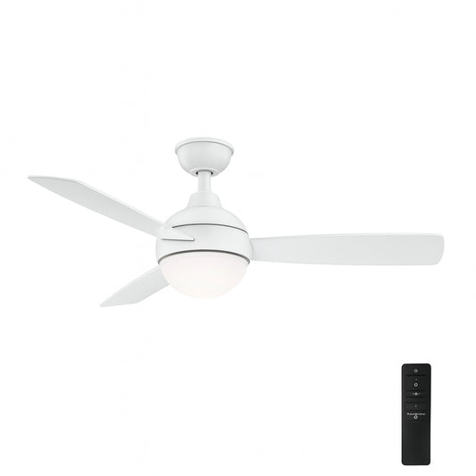 Home Decorators Collection Alisio 44 in. LED White Ceiling Fan with Light and Remote Control