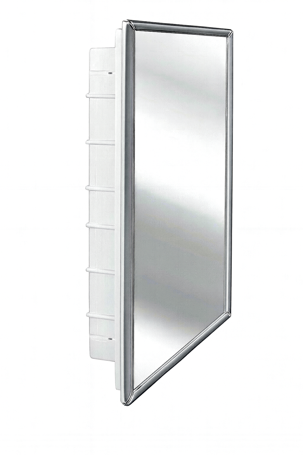 ZACA SPACECAB Regulus 16 in. x 26 in. x 3-1/2 in. Framed Recessed 1-Door Bathroom Medicine Cabinet with 6-Shelves and Chrome Frame