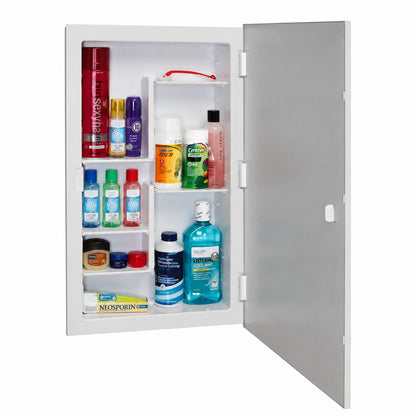 ZACA SPACECAB Nunki 16 in x 36 in x 3 1 2 in Frameless Recessed 1 Door Medicine Cabinet with 12 Shelves and Beveled Edge Mirror