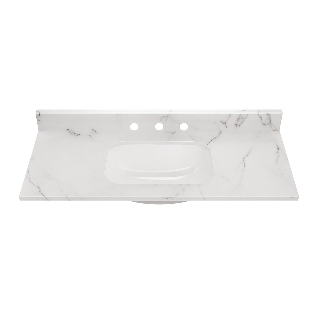 Home Decorators Collection 49 in W x 22 in D Engineered Stone Composite White Rectangular Single Sink Vanity Top in Lunar SE4922R LR